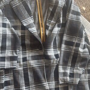 Philosophy Black and White Plaid Blazer